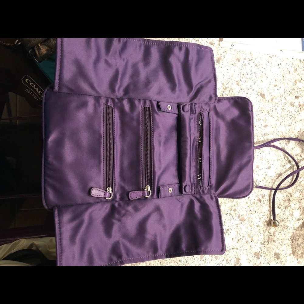 Coach Purple Satin Travel Jewelry Case
